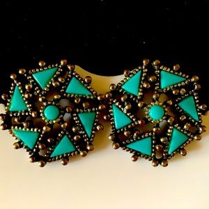 VTG NYT earrings Faux Turquoise Clip On